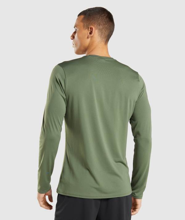Panske Mikiny Gymshark Arrival Long Sleeve Olivovo Zelená | WY5134806